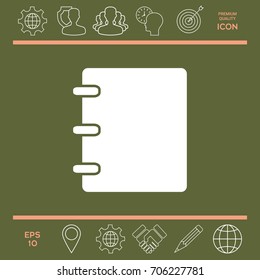 Notebook, address, phone book icon with blank cover