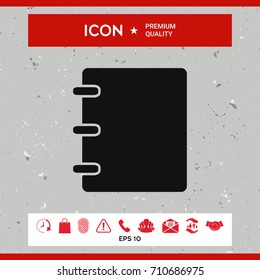 Notebook, address, phone book icon with blank cover