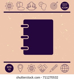 Notebook, address, phone book icon with blank cover