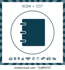 Notebook, address, phone book icon with blank cover