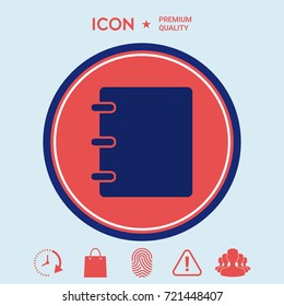 Notebook, address, phone book icon with blank cover