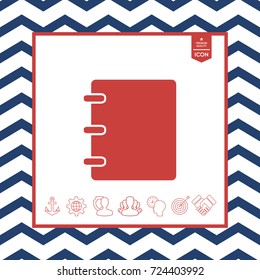 Notebook, address, phone book icon with blank cover