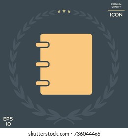 Notebook, address, phone book icon with blank cover