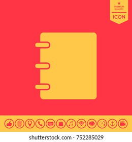 Notebook, address, phone book icon with blank cover