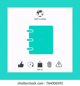 Notebook, address, phone book icon with blank cover