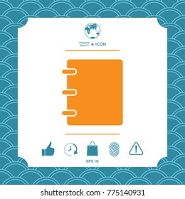 Notebook, address, phone book icon with blank cover