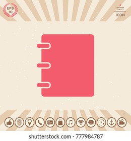 Notebook, address, phone book icon with blank cover