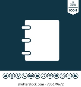 Notebook, address, phone book icon with blank cover