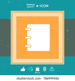 Notebook, address, phone book icon with blank cover
