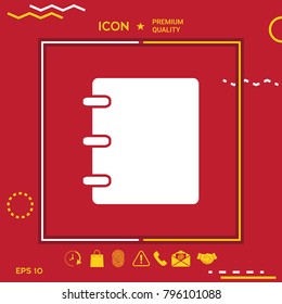 Notebook, address, phone book icon with blank cover