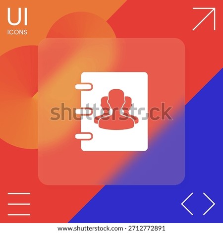 Notebook, address, phone book icon with symbol of group people , elements for your design