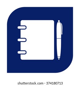 Notebook, address, phone book with pen icon.