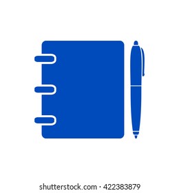 Notebook, address, phone book with pen icon.