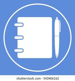 Notebook, address, phone book with pen symbol icon