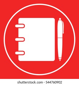 Notebook, address, phone book with pen symbol icon
