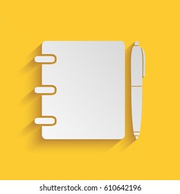 Notebook, address, phone book with pen symbol icon