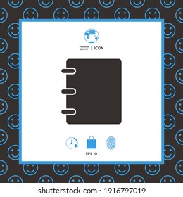 Notebook, address, phone book symbol with blank cover, elements for your design