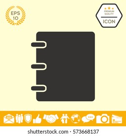 Notebook, address, phone book symbol with blank cover