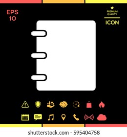 Notebook, address, phone book symbol with blank cover