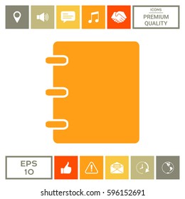 Notebook, address, phone book symbol with blank cover