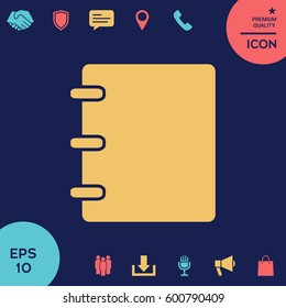 Notebook, address, phone book symbol with blank cover
