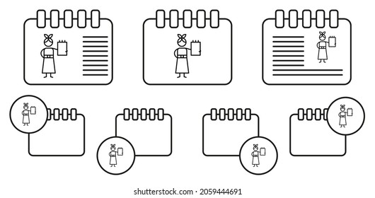 Notebook, adventure vector icon in calender set illustration for ui and ux, website or mobile application
