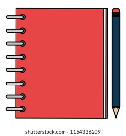 notebook agend with pencil