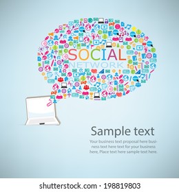 Notebook Angel Wings social network web icon. vector illustration 