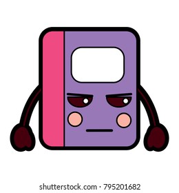 notebook angry  school supplies kawaii icon image 