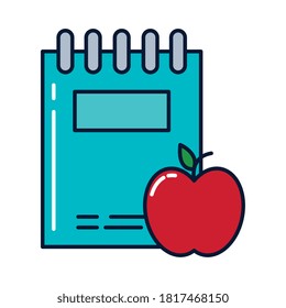 diseño de ilustraciones vectoriales de iconos de manzana, línea y relleno
