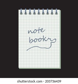 Notebook, back to school concept, vector illustration.