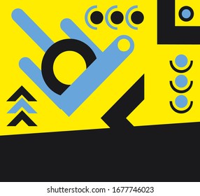 
formas geométricas de fondo del bloc de notas amarillo negro azul
