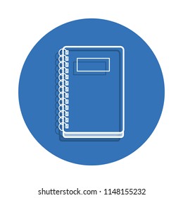 notebook badge icon. Element of education for mobile concept and web apps icon. Thin line icon with shadow in badge for website design and development, app development on white background