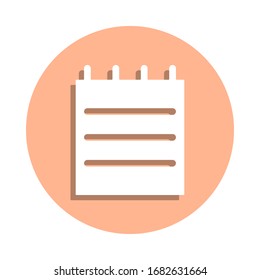 Notebook badge icon. Simple glyph, flat vector of web icons for ui and ux, website or mobile application