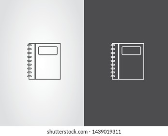 Notebook Binder Textbook Notepaper Diary Icon Symbol Outline