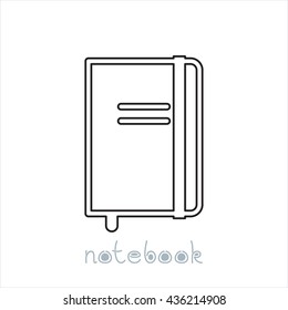 notebook black contour icon