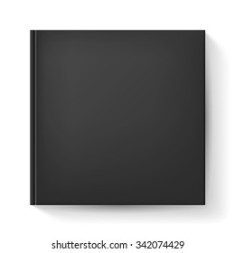 Notebook with black cover. Illustration on white