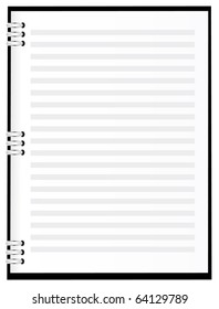 Notebook in a black cover. Vector illustration