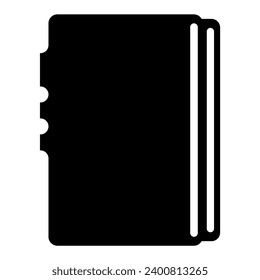 Notebook black icon on white backround