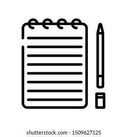 notebook black icon outline style