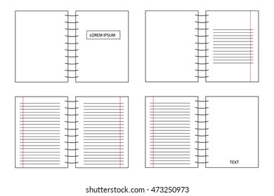 notebook blank page with double page lines