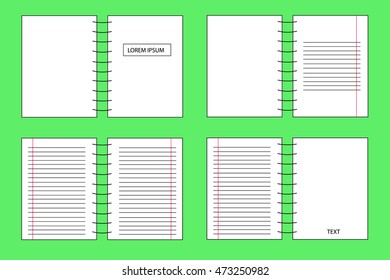 notebook blank page with double page lines