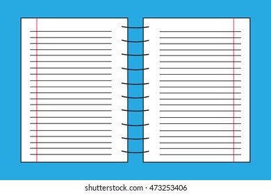 notebook blank page with double page lines