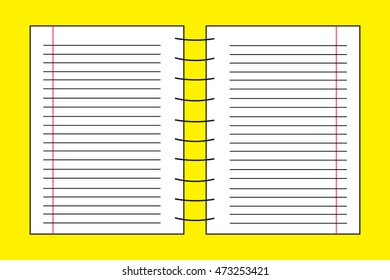 notebook blank page with double page lines