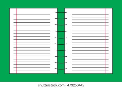 notebook blank page with double page lines