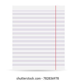 Notebook Blank Paper Background Sheet Paper Stock Vector (royalty Free 