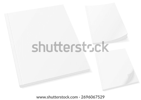 notebook blank template cover of book booklet brochure vector illustration isolated object icons