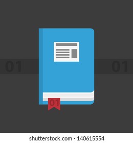notebook with blue cover.