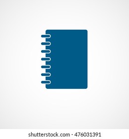 Notebook Blue Flat Icon On White Background