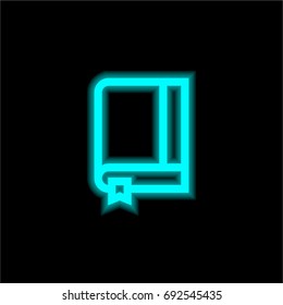 Notebook blue glowing neon ui ux icon. Glowing sign logo vector